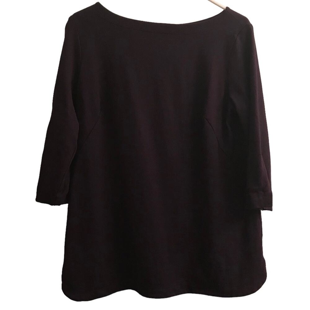 J. Jill Ponte 3/4 Sleeve Deep Purple Tunic Size Medium